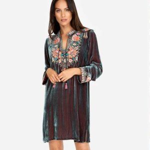 Johnny Was Maeve Velvet Trapunto Tunic Dress